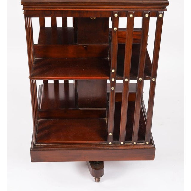 Antique English Mahogany Revolving Bookcase from Maple & Co., 1890 For Sale - Image 6 of 12