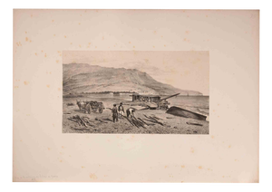 Auguste Raffet, A Task on Yalta Beach, 1800s, Lithograph