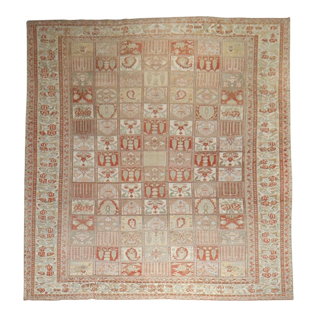 Zabihi Collection Oversize Antique Garden Design Persian Bakhtiari Rug - 12'2" x 17'4" For Sale