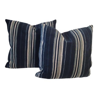 Pair of 19Thc Striped Linen Pillows For Sale