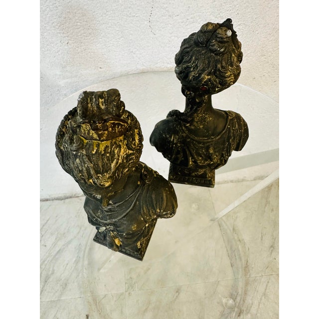 Classical Roman Vintage Busts, a Pair For Sale - Image 3 of 7