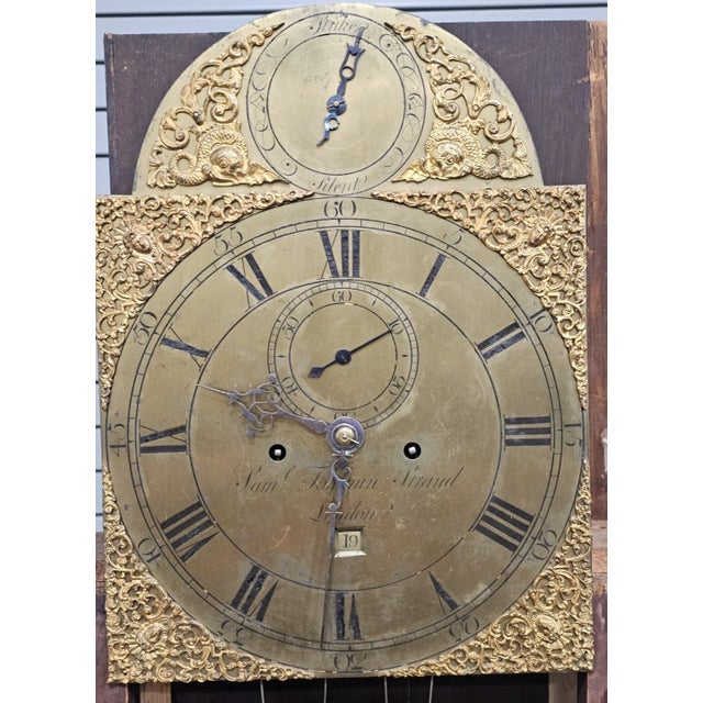 Famous English Mahogany Tall Case Clock Made by Samuel Toulmin London Circa 1770 For Sale - Image 12 of 16