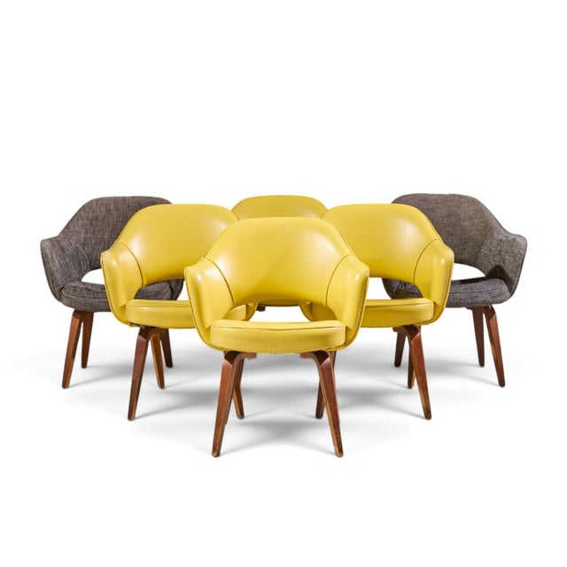 Eero Saarinen for Knoll Mid Century Bentwood Executive Dining Chairs - Set of 6 Each chair measures: 26 wide x 24.5 deep x...