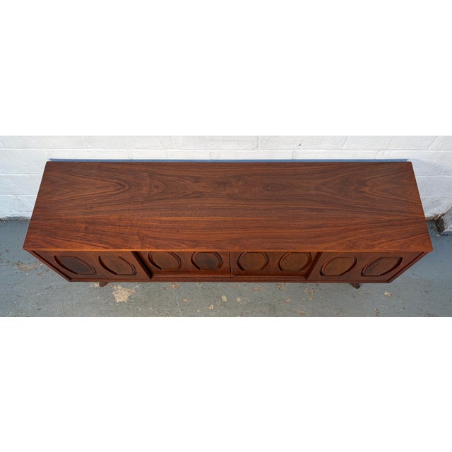 Wood Mid 20th Century Walnut and Burl Credenza by Young Manufacturing For Sale - Image 7 of 15