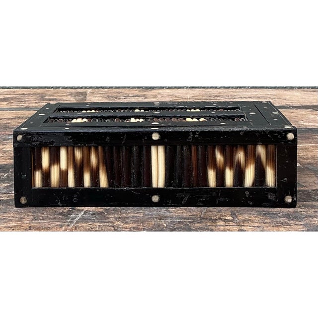 Vintage Sliding Door Quill Box For Sale - Image 11 of 12