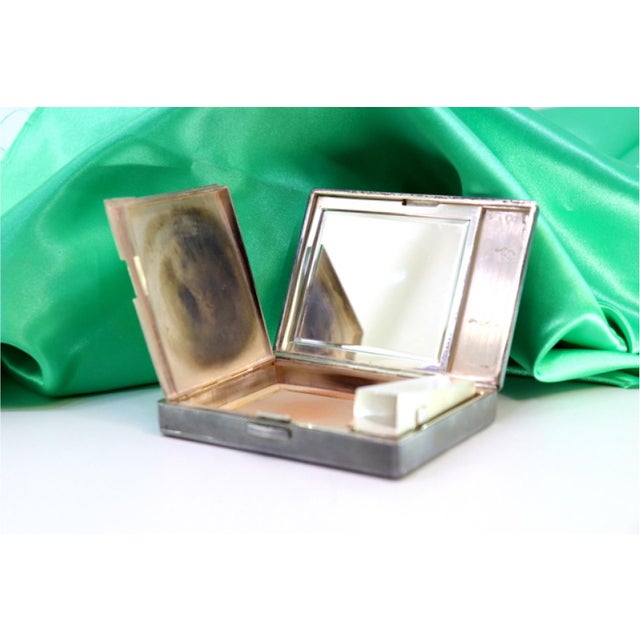 Silver Toiletry Box with Mirror, Lipstick Holder and Powder Container For Sale - Image 9 of 9