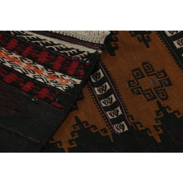 Textile Vintage Afghan Tribal Kilim in Brown With Geometric Patterns, From Rug & Kilim For Sale - Image 7 of 7