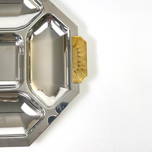 1980s Art Deco Jean Couzon Orfevre Divided Tray For Sale - Image 4 of 9