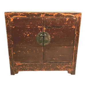 Cinnabar Painted Chinese Cabinet, Late 19th Century