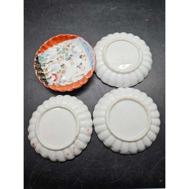 Vintage Japanese Kutani-Style Porcelain Butter Pats (Or Miniature Saucers).