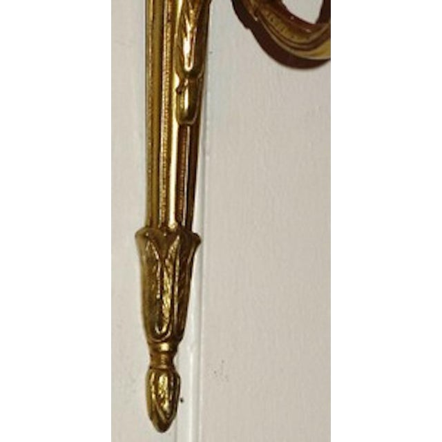 1920s Baroque Spanish Brass Wall Lamps, 1920s, Set of 2 For Sale - Image 5 of 8