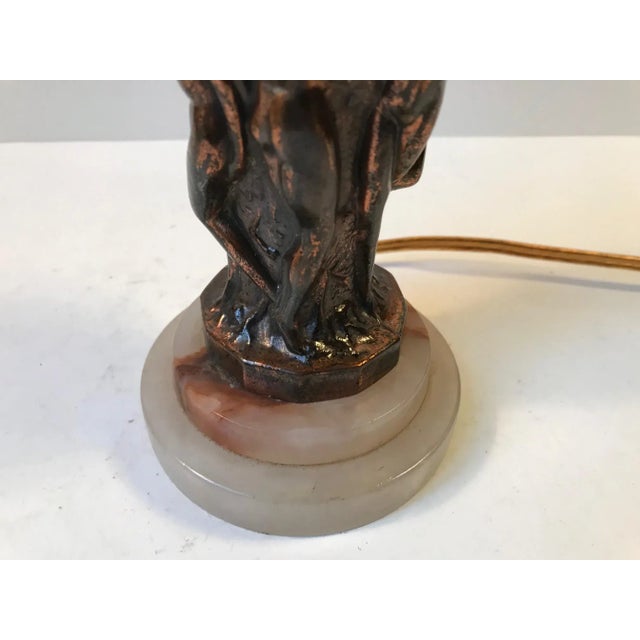 Brown Art Deco Metallurgy Table Lamp from Curt Schlevogt, 1930s For Sale - Image 8 of 10