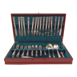 Vintage Oneida Coronation Silverplate Flatware Set - 81 Piece For Sale