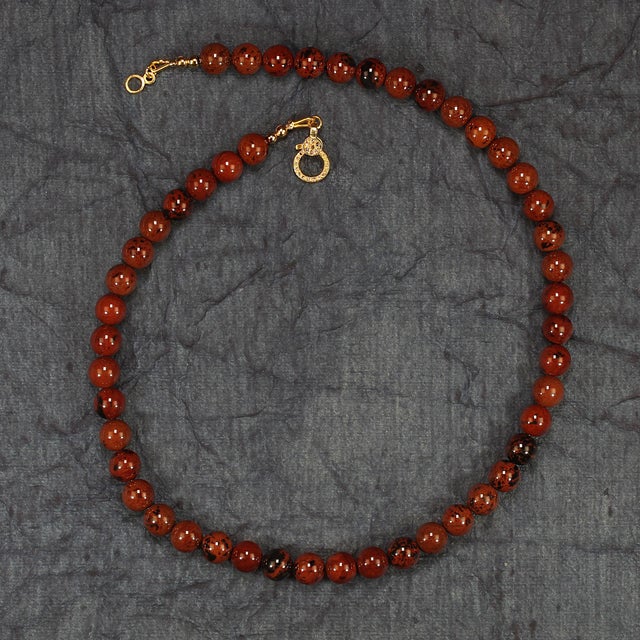 Traditional Ajd 17 Inch Rich Chocolate Brown Necklace With Diamond Chip Vermeil Clasp For Sale - Image 3 of 6