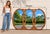 Make a grand statement with this magnificent vintage Hollywood Regency triple oval wall mirror, featuring an elaborate...