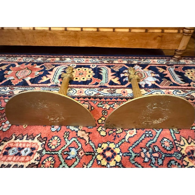 Vintage Hollywood Regency Gilt Wall Brackets – Pair For Sale - Image 4 of 6