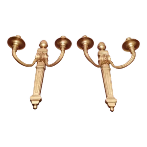 Vintage E F Caldwell Style Classic Modern Bronze Sconces - a Pair