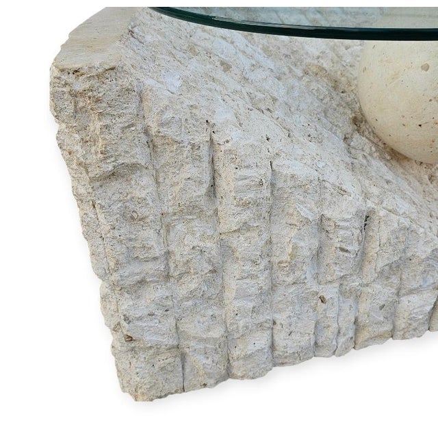 Mid Century Tessellated Stone & Glass Coffee Table For Sale - Image 4 of 12