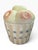 Charming vintage ceramic lidded jar with a wonderfully whimsical fruit-basket design. The softly sculpted lid features a...