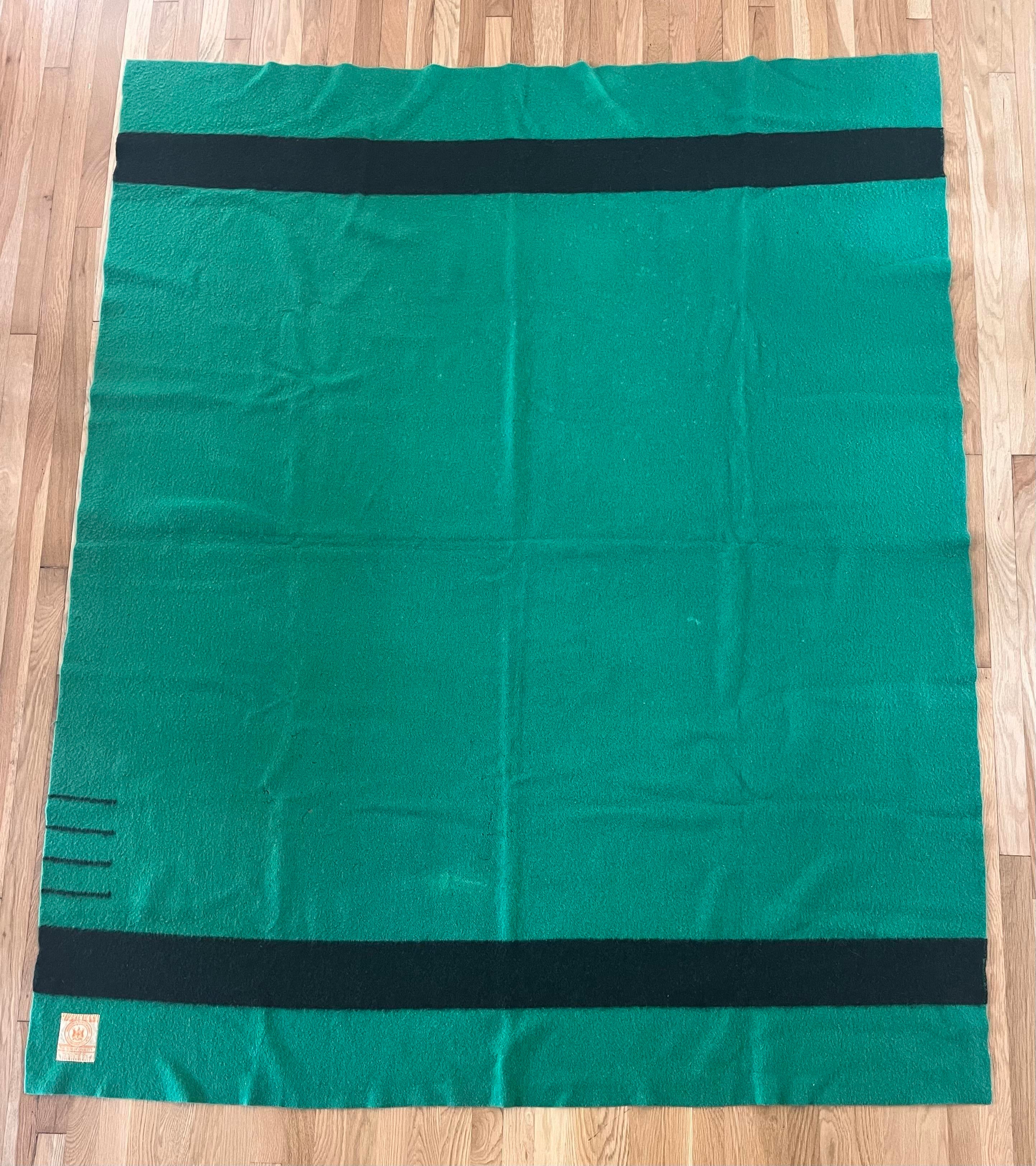 Vintage Hudson's Bay Company Green and Black Four Point Wool