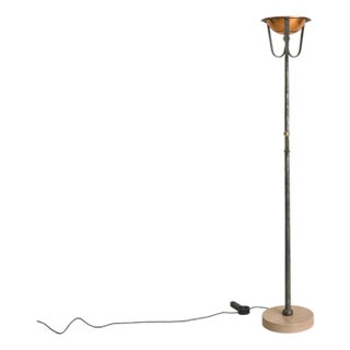 Vintage Italian Copper Marble Prototype Floor Lamp by Banci Firenze For Sale