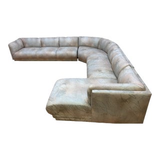 Vintage Postmodern L Shaped Sectional Sofa by Bernhardt for Reupholstery For Sale