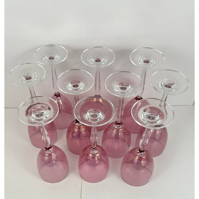 Pink Wine Glasses, Set of 10 For Sale In Los Angeles - Image 6 of 6