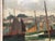 Wood French Impressionist Harbor Scene Oil Painting Lucien Lefebvre-Foinet Paris For Sale - Image 7 of 17