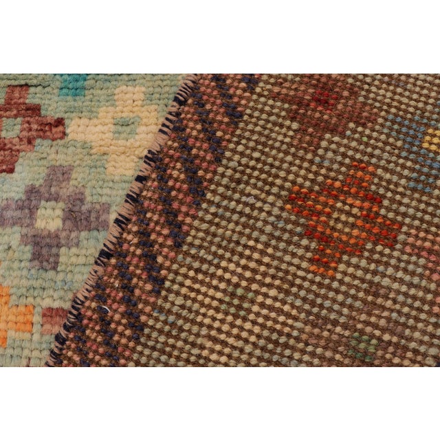 Modern Balochi Blue/Red Wool Rug - 3'4''x5'0'' For Sale - Image 9 of 11