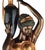 Pair of bronze and marble sculptures depicting a girl with an amphora, 21st century, H: 113 cm The piece is often made of...