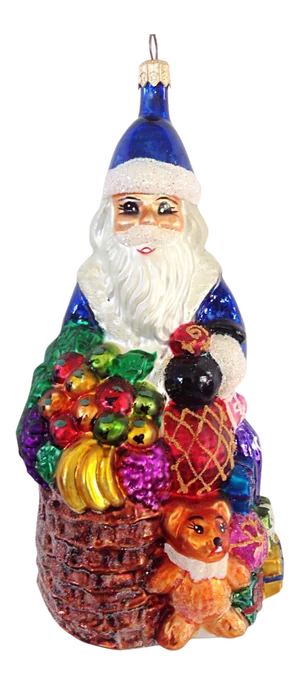 Christopher Radko Santa & Fruit Basket Ornament