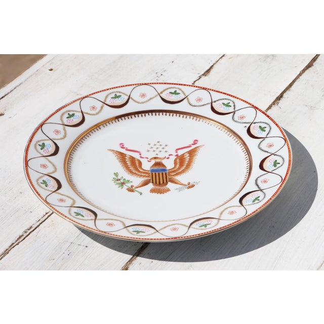 American Chinese Export American Armorial Porcelain Plate For Sale - Image 3 of 12
