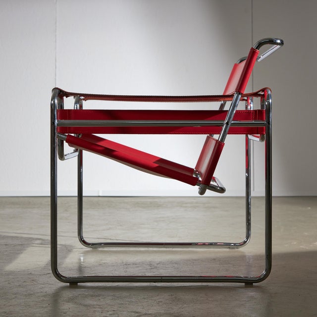Red Leather Wassily Chair by Marcel Breuer for Knoll, 1920s For Sale - Image 15 of 15