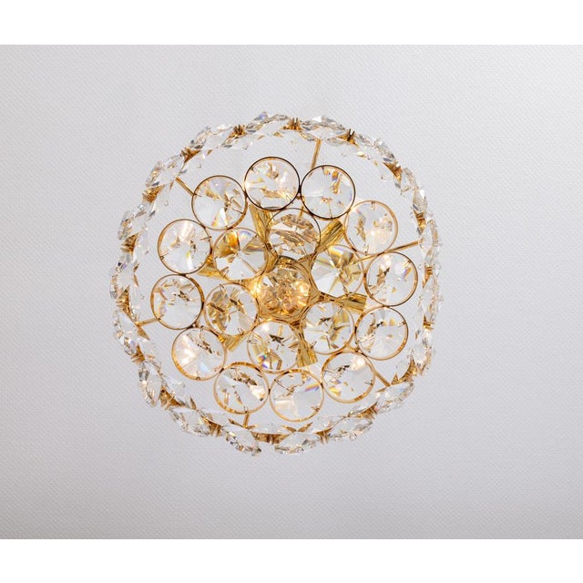 Large Gilt Brass Chandelier by Sciolari for Palwa, Germany, 1970s For Sale - Image 4 of 10