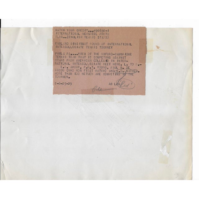 Figurative 1929 Oxford Cambridge Tennis Team Photograph For Sale - Image 3 of 3