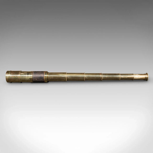 Antique Telescope, English, 6-Draw, Brass, Leather, Terrestrial, Victorian, 1860 For Sale - Image 4 of 10