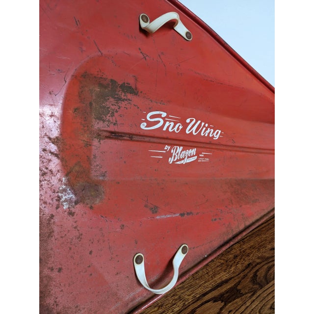 Red 1950's Blazon Sno-Wing Sled in Atomic Red For Sale - Image 8 of 12