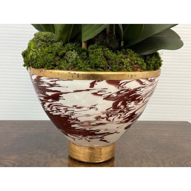 Abigail Luxury Botanicals Faux Orchid Arrangement in Vase For Sale In San Francisco - Image 6 of 12