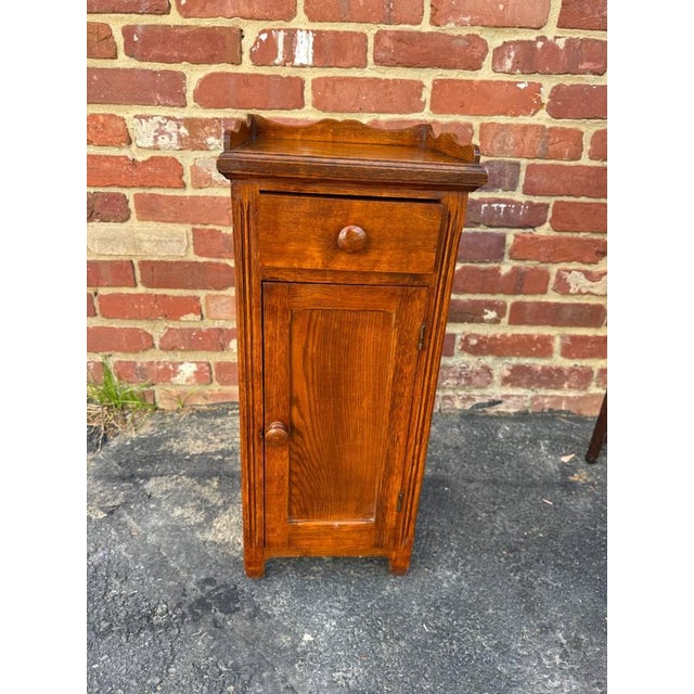 Antique Farmhouse Style Solid Wood Narrow Bedside Cabinet. Solid wood frame, dovetail joint construction. Sturdy and...