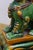 Green 2 Chinese Green Sancai Glazed Porcelain Foo Dog Guardian Lion Statues 12" For Sale - Image 8 of 18