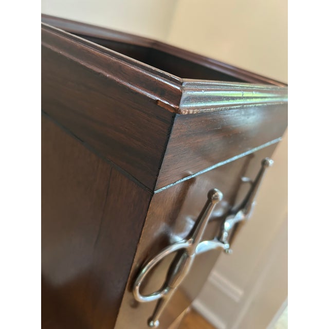 Brown Mid Century Mahogany Equestrian Waste Bin For Sale - Image 8 of 8