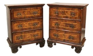 Louis XV Italian Walnut Bedside Tables, 1700s, Set of 2