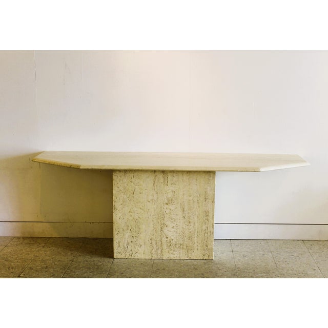 Large Travertine Console Table, Italy, 1970s For Sale - Image 10 of 11