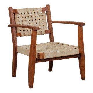 Armchair in Oak and Rope, 1900s For Sale
