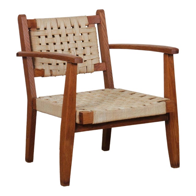 Armchair in Oak and Rope, 1900s For Sale