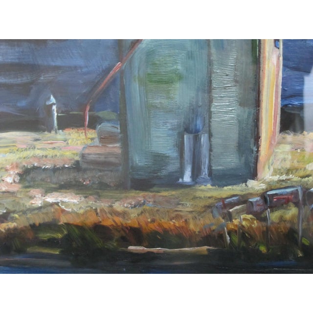 Kelley Cooper Framed Contemporary Oil Painting Silo VII - Waterway For Sale In Portland, OR - Image 6 of 8