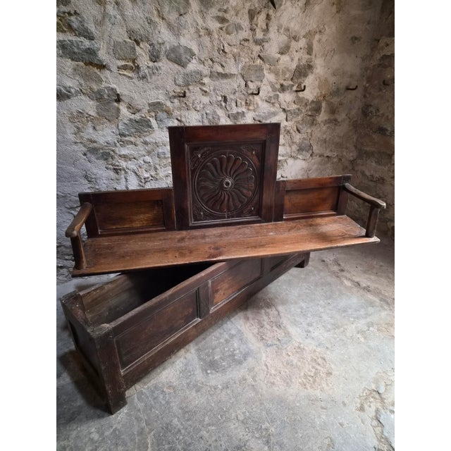 Antique French Folk Art Bench, 1800s For Sale - Image 18 of 18