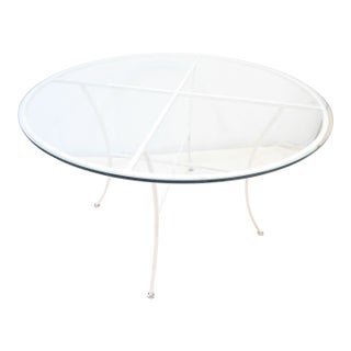 Vintage Iron & Glass Table For Sale