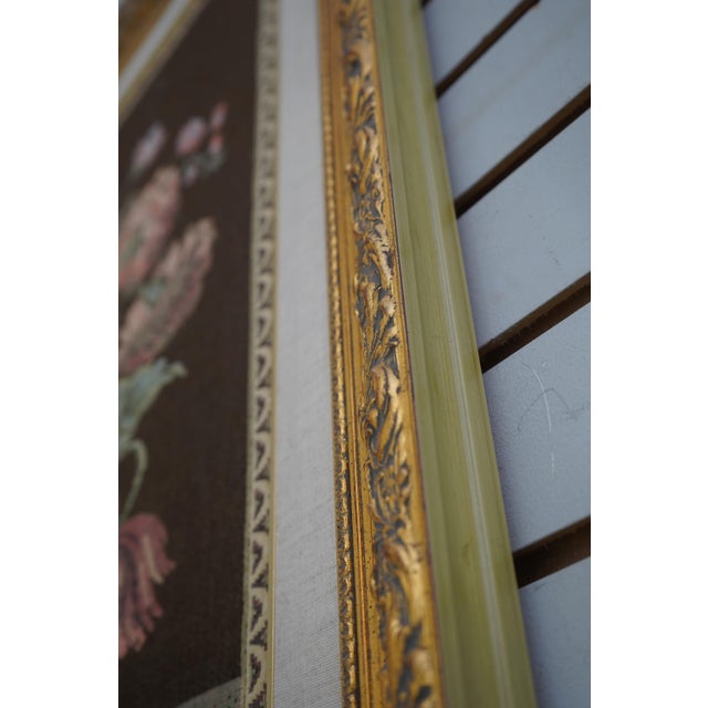 Textile Pair Irish Framed Floral Tapestry Art For Sale - Image 7 of 14
