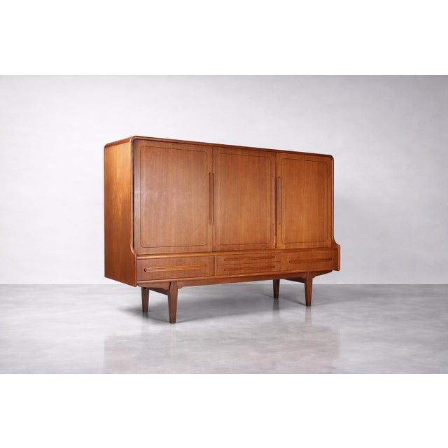 Mid-Century Danish Modern Brown Teak Highboard, 1950s For Sale - Image 14 of 18
